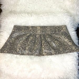 Lauren Mekin Clutch Faux Snakeskin Magnetic Closure